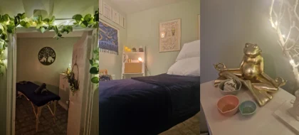 collage of reflexology room in Ashford, Kent